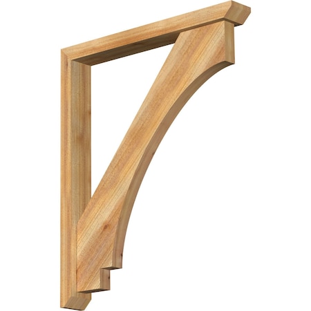 Imperial Slat Rough Sawn Bracket W/ Offset Brace, Western Red Cedar, 4W X 30D X 36H